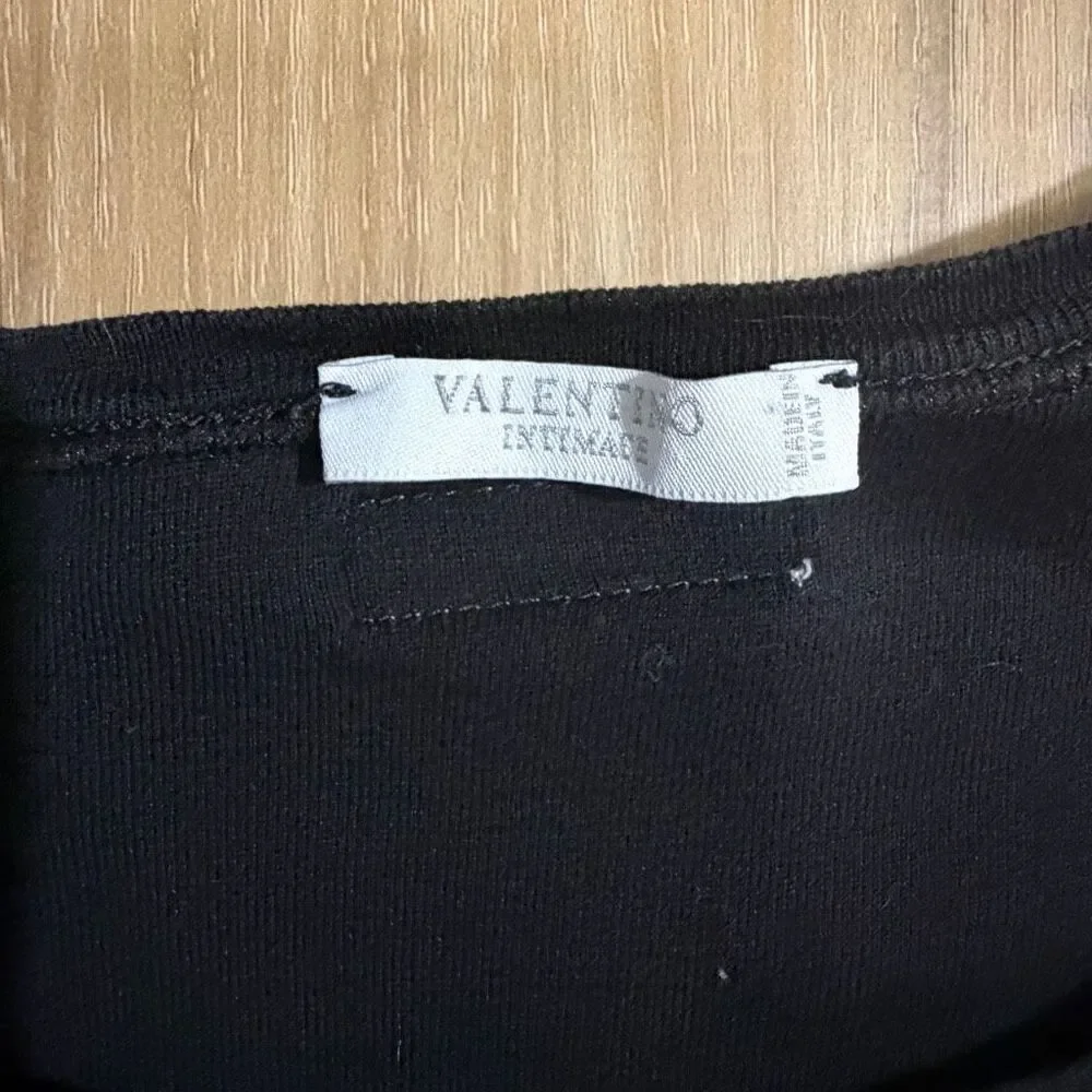Vintage Valentino Intimates Black Sleeveless Top Sz S Minimalist Quiet Luxury